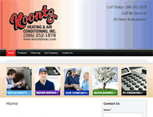 Tablet Screenshot of koontzhvac.com